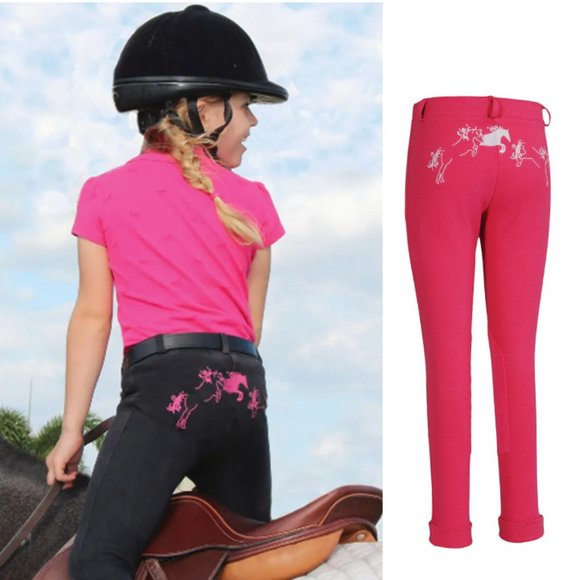 TUFFRIDERS Other - Lot-of-2 NWT TuffRider Whimsical Horse Embroidered Pull-on Jods/Ridding Pants